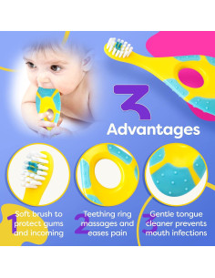 Cepillo de dientes para niños - 4 paquetes - Cerdas suaves 2