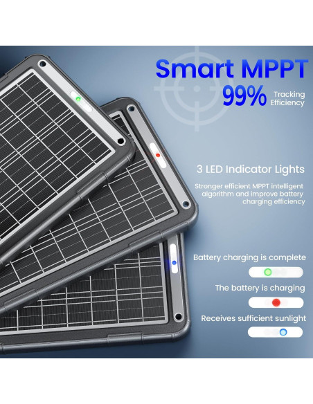 Cargador Solar de Batería POWOXI 15W 12V con MPPT