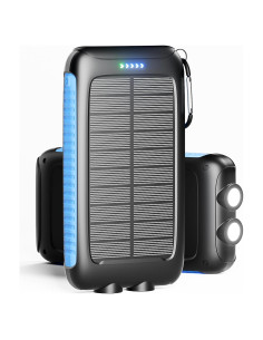 Cargador Solar LUVKNIT 20000mAh Tipo C Doble Linterna
