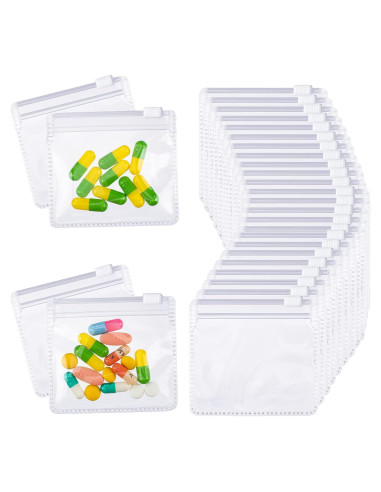 Juego de 12 Bolsas Transparentes Autocierre Nuanchu para Pastillas