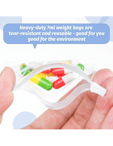 Juego de 12 Bolsas Transparentes Autocierre Nuanchu para Pastillas