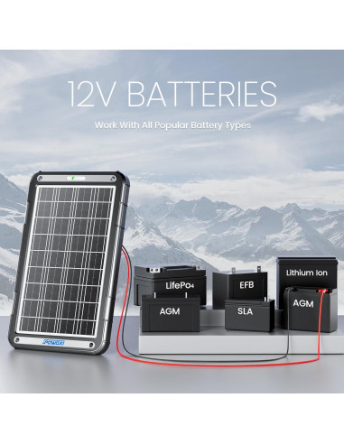 Cargador Solar de Batería POWOXI 15W 12V con MPPT