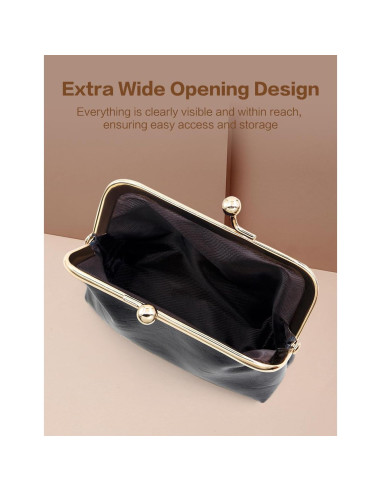 Monedero pequeño SENCCO PU vintage verde con cierre de beso