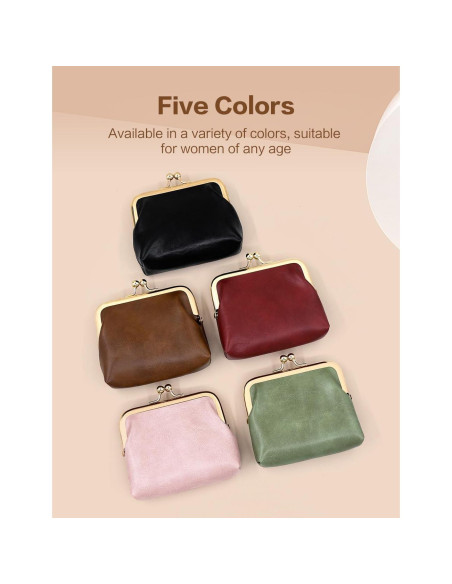 Monedero pequeño SENCCO PU vintage verde con cierre de beso