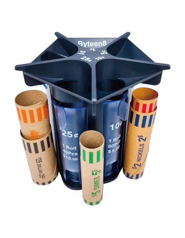 Contador de Monedas 5-en-1 Byteen8 | Organizador Gris 288g