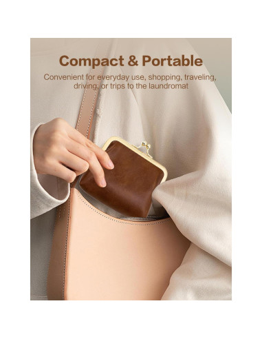 Monedero pequeño SENCCO PU vintage verde con cierre de beso