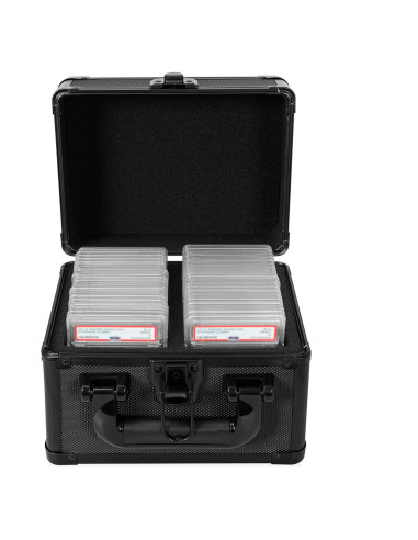 Caja de almacenamiento de tarjetas OUUTMEE - Aluminio, 40 láminas