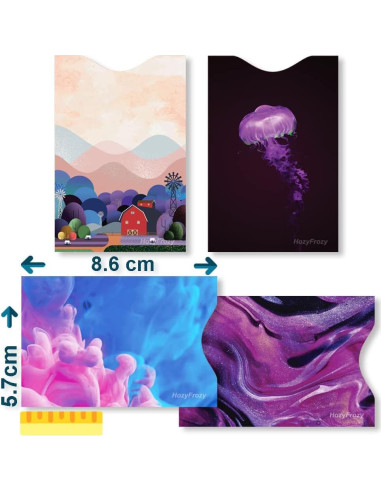 8 Fundas Bloqueadoras RFID PokCat en Púrpura, Diseño Único