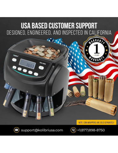 Kolibri KCS-2000 Máquina Contadora de Monedas Profesional