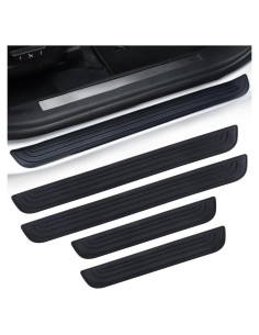 SINGARO Protección Umbral Puerta Coche 4PCS Goma Negra