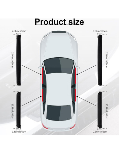 SINGARO Protección Umbral Puerta Coche 4PCS Goma Negra