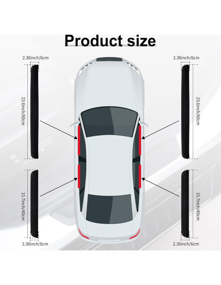 SINGARO Protección Umbral Puerta Coche 4PCS Goma Negra