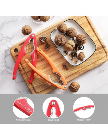 Cascanueces de Acero Inoxidable Little Cook - 2 Piezas, Ergonómico