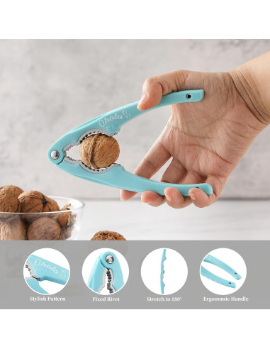 Cascanueces de Acero Inoxidable OHOLA - 2 Piezas, Mango Ergonómico