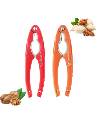 Cascanueces de Acero Inoxidable Little Cook - 2 Piezas, Ergonómico