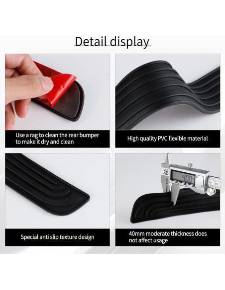 SINGARO Protección Umbral Puerta Coche 4PCS Goma Negra