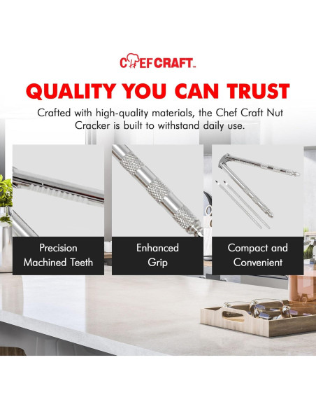 Cascanueces Clásico Chef Craft 17.15 cm Acero Inoxidable