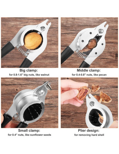 Cascanueces de Acero Inoxidable Sanchamy - Negro, 2 Picos Incluidos