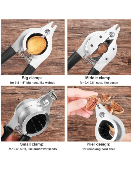Cascanueces de Acero Inoxidable Sanchamy - Negro, 2 Picos Incluidos