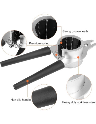 Cascanueces de Acero Inoxidable Sanchamy - Negro, 2 Picos Incluidos