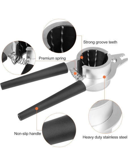 Cascanueces de Acero Inoxidable Sanchamy - Negro, 2 Picos Incluidos