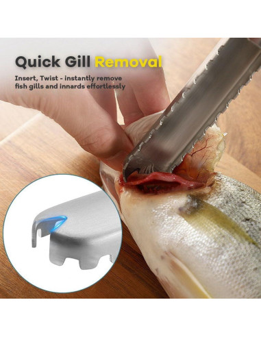 Removedor de Escamas de Pescado Adorambling Acero Inoxidable 21.1 cm