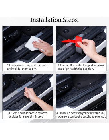 SINGARO Protección Umbral Puerta Coche 4PCS Goma Negra