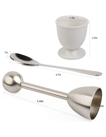 Juego Cortador de Huevos Forkmannie con 4 Tazas y Cucharas