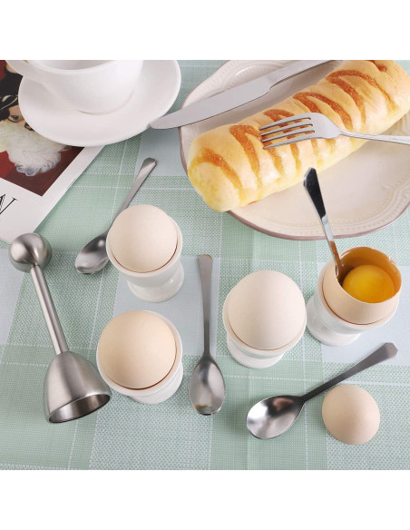 Juego Cortador de Huevos Forkmannie con 4 Tazas y Cucharas