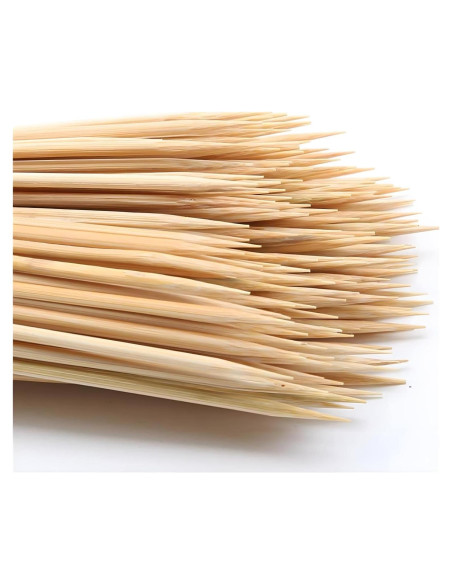 200 Brochetas de Bambú 30.48 cm DTmasao para BBQ y Aperitivos