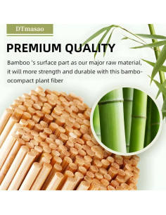 200 Brochetas de Bambú 30.48 cm DTmasao para BBQ y Aperitivos 2