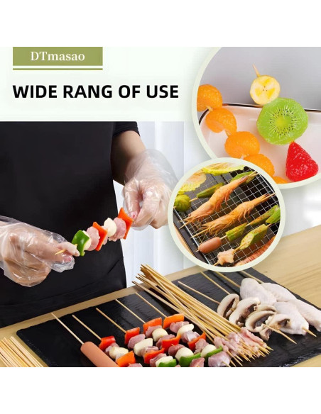 200 Brochetas de Bambú 30.48 cm DTmasao para BBQ y Aperitivos