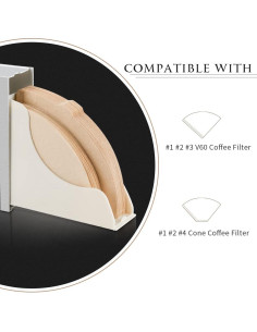 Soporte de Filtro de Café CAFEMASY - Organizador Plateado para 100 Filtros 2