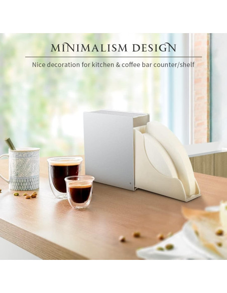 Soporte de Filtro de Café CAFEMASY - Organizador Plateado para 100 Filtros