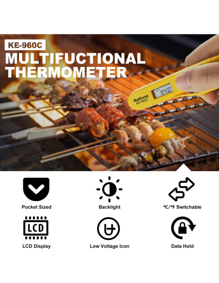 Termómetro Infrarrojo de Alimentos Kethvoz Digital Sin Contacto