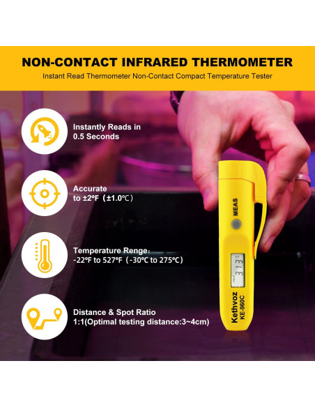 Termómetro Infrarrojo de Alimentos Kethvoz Digital Sin Contacto