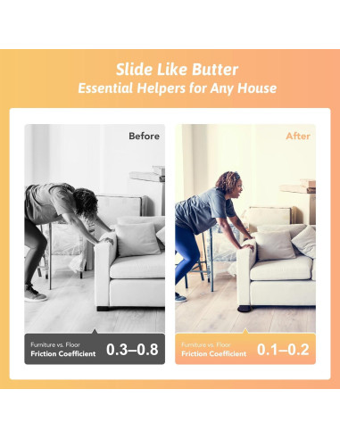 Deslizadores de Muebles CO-Z - 8 Piezas 8.89 cm para Alfombra