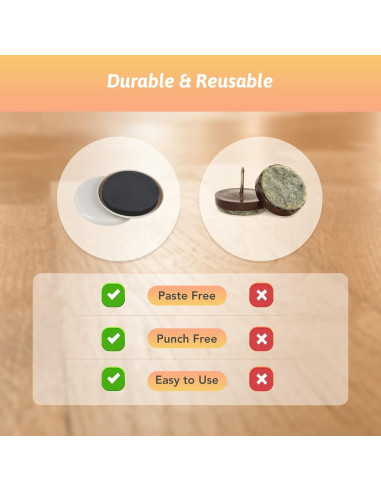 Deslizadores de Muebles CO-Z - 8 Piezas 8.89 cm para Alfombra