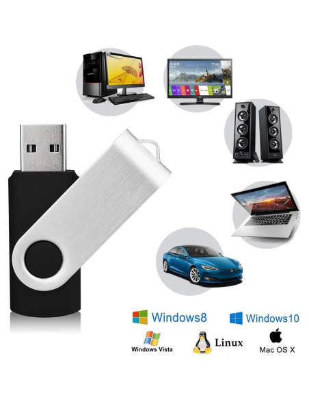 KEXIN Pendrive USB 4GB Paquete de 10 con LED Negro