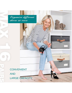 Organizador de Zapatos RONCHIL Plegable 2 Paquetes Beige 43x43x32.5cm 2