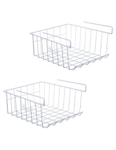 Cesta de Almacenamiento Bajo Estante ASTOTSELL - Paquete de 2, Blanco