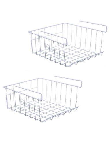 Cesta de Almacenamiento Bajo Estante ASTOTSELL - Paquete de 2, Blanco