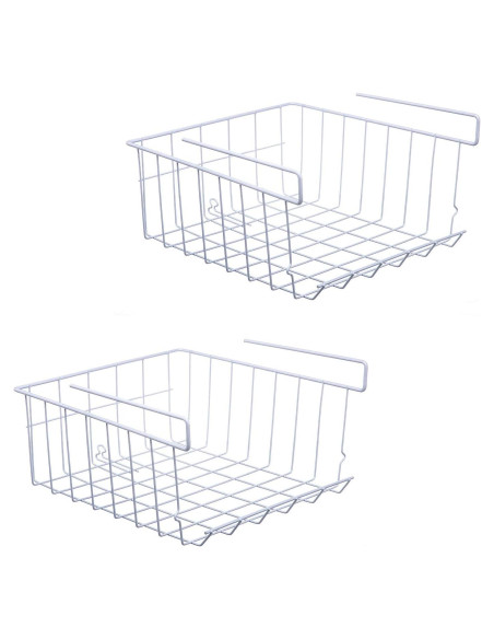 Cesta de Almacenamiento Bajo Estante ASTOTSELL - Paquete de 2, Blanco