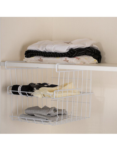 Cesta de Almacenamiento Bajo Estante ASTOTSELL - Paquete de 2, Blanco