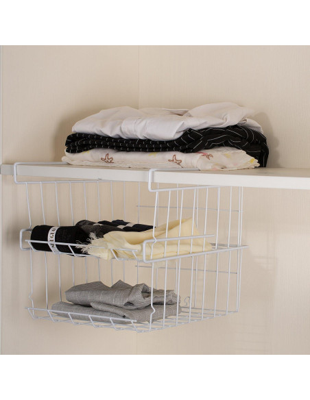 Cesta de Almacenamiento Bajo Estante ASTOTSELL - Paquete de 2, Blanco