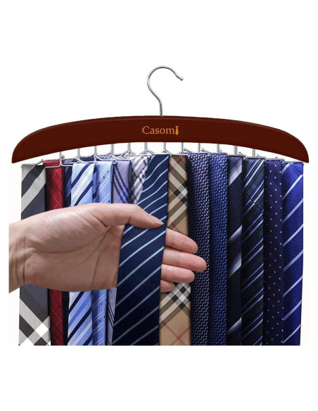 Soporte para Corbatas Ytaolis de Madera con 24 Ganchos Antideslizantes
