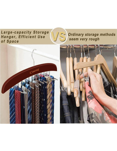 Soporte para Corbatas Ytaolis de Madera con 24 Ganchos Antideslizantes