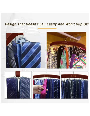 Soporte para Corbatas Ytaolis de Madera con 24 Ganchos Antideslizantes