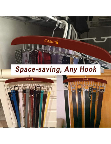 Soporte para Corbatas Ytaolis de Madera con 24 Ganchos Antideslizantes