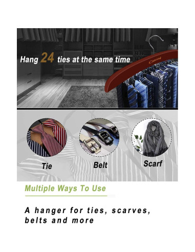 Soporte para Corbatas Ytaolis de Madera con 24 Ganchos Antideslizantes